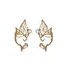 Brincos Transfronteiriços Borboleta Elfo Estilo Europeu e Americano, Design Moderno Personalizado, Ganchos de Metal para Orelha, Brincos Novos Retrô Doces e Descolados para Garota Quente