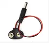 Conector de bateria 9V caixa de bateria 9V suporte de bateria tipo reto tipo T com tampa com interruptor conector DC fecho rígido