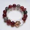[Rojo Baya Yun Tian] Pulsera de Cristal Natural Cristal de Fresa para Mujer Fácil de Combinar Regalo Pulsera de Cristal Blanco Venta al por Mayor