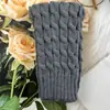 Meias Longas de Tricô com Ponto Trançado Estilo Outono e Inverno Transfronteiriço, Polainas de Tricô Cor Sólida com Ponto Trançado, Polainas de Tricô Versáteis e na Moda para Modelar as Pernas, Tubo Longo