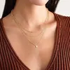 Collar de Oro Multicapa Transfronterizo Europeo y Americano 2025 para Mujer Apilable Moda Simple Versátil Diseño de Nicho Collar