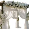 Malla de Gasa para Boda Transfronteriza Decoración de Lugar de Fiesta al Aire Libre Blanco Fondo Arco de Boda Cortinas de Boda