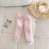 Meias de Chão Grossas de Pelúcia com Forro de Fleece Outono e Inverno Quentes para Mulheres, Meias Fofas de Veludo de Visão Noturna para Inverno, Meias Grossas para Pais e Filhos