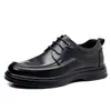 Sapatos Masculinos de Couro Solado Macio Resistente ao Desgaste Formais de Negócios Sapatos Derby Casamento Trabalho Deslocamento Sapatos de Couro Estilo Masculino Dropshipping