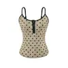 Prenda exterior corta sin espalda, dulce y sexy, con tirantes, camisola de lunares estilo francés para mujer, verano, con almohadillas en el pecho