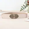 Cinturón elástico invisible ajustado con hebilla de patrón retro de estilo coreano, accesorio informal de moda para mujer