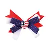 Grampo de Cabelo Laço Infantil Europeu e Americano Dia da Independência Americana Bandeira Nacional Feminina Camada Dupla Tridimensional Rabo de Andorinha Bico de Pato Três Cores
