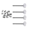 Tampas de Orelha de Aço Inoxidável com Base Plana, Acessórios de Brinco em Branco, Tampas Borboleta para Fabricação de Joias, Materiais de Acessório