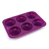 Molde para Donas con 6 Cavidades, Fácil de Desmoldar, Silicona de Grado Alimenticio, Molde Redondo Hueco para Pasteles, Herramientas de Repostería Transfronterizas