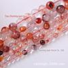 Fundido Ming comércio natural vermelho flor de goma cristal solto contas redondas semi-acabados acessórios DIY pulseira de contas colar jóias