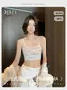 Sutiã fino strapless de verão para mulheres, anti-exposição, confortável para seios pequenos, sem aro, com alças finas e um lindo design nas costas