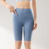 2025 Novas Calças de Tubarão Femininas Outerwear Controle de Barriga Levanta Bumbum Leggings Apertadas Finas de Verão Cinco Pontos Esportivas Calças de Ciclismo