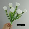 Flores Artificiales de Alta Gama, Tulipanes Artificiales, Ramos Decorativos, Arreglos para Bodas en Sala de Estar, Flores de Seda para Fotografía, Tulipanes Artificiales