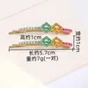 Grampo de Cabelo Colorido Geométrico da Moda com Strass, Presilha Redonda para Meninas, Acessório de Cabelo para Parte de Trás da Cabeça