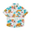 Camisas Florales de Comercio Exterior Transfronterizo, Manga Corta, Unisex, Estilo Pareja, Estilo Vacaciones en la Playa, Festival Songkran, Camisas Tailandesas, Chaquetas