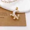 Pingente Anel de Pérola Design de Lua Colar Pingente Feminino Simples Moda Versátil Acessórios de Alto Padrão Não Desbotáveis