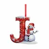 Producto Nuevo Transfronterizo 26 Letras Muñeco de Nieve Bebé Colgante de Navidad Árbol de Navidad Plano Acrílico Colgante Decoración del Hogar