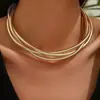 Conjunto de Joias Minimalista Elegante e Único, Gargantilha Pulseira de Metal Enrolado em Mola Multicamadas, Moda Punk Unissex Luxo Leve