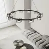Lustre Minimalista Italiano para Sala de Estar Transfronteiriço, Luminárias Circulares Modernas Nórdicas de Linha Reta de Alta Qualidade Estilo Designer para Sala de Jantar e Quarto