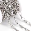 Corrente de joias de aço inoxidável com fecho de pinça oval de diamante, corrente para pulseira DIY, corrente para colar, acessórios, corrente solta feita à mão