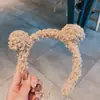 Corea del Sur vende linda diadema de pelo de cordero con orejas de oso, diadema de pelo de bola, diadema de felpa para otoño e invierno, pasador, accesorios para el cabello