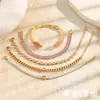 Joyería de Acero Inoxidable Popular Europeo Americano Nuevo Estilo Pulsera Dulce Personalizada Chapada en Oro Rosa de 18 Quilates Textura Martillada Pulsera de Eslabones Cubanos