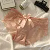 Ventas Directas de Fábrica Transfronterizo Nuevo Sexy Encaje con Lazo Tanga Verano Delgado Hueco Tiro Bajo Ropa Interior para Mujer