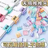 Clipe de pressão transparente colorido para estudante, porta-papel para teste anti-dobras, clipe de fichário colorido push-pull de armazenamento fixo, clipe organizador de documentos