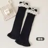 Meias Femininas Primavera e Outono Infantis Estilo Coreano Meias Largas para Meninas e Bebês Outono e Inverno Série Miu Aquecedores de Pernas com Laço de Renda