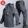 Nueva Ropa de Primavera y Otoño Transfronteriza Resistente al Desgaste Elástica Multibolsillos Ropa de Trabajo Casual Ciclismo Pesca Chaqueta Ropa de Protección Laboral
