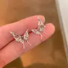 ¡Clip para la oreja! S925 Caperucita Roja con Mariposa de Nicho Hueca de Nicho Diamante en Polvo Amor Placa para Incienso de Mosquito Pendientes Pendientes