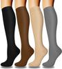 4 pares de calcetines deportivos de presión transfronterizos para mujer, calcetines de pantorrilla para saltar la cuerda, calcetines elásticos de compresión, venta al por mayor