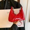 Bolso de Media Luna de Cuero Patente de Diseño Nicho Bolso para Mujer 2024 Nuevo Estilo Coreano de Alta Gama Bolso Bandolera de Hombro con Campana