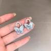 Bailando ~ aretes de botón de mariposa de cristal elegante de lujo ligero de alta gama para mujer ins nicho aretes exquisitos 2023 Nuevo