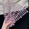 30 Peças de Pontas de Unha Uva Roxa, Design Olho de Gato de Amêndoa de Comprimento Médio de Alta Qualidade, Unhas Usáveis Pré-Fabricadas de Tamanho Completo