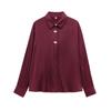 Ropa de Mujer de Estilo Europeo y Americano Nuevo, Camisa Abotonada, Decoración de Invierno Moderna y Casual, Oro Comercio Exterior