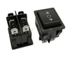 Interruptor basculante de doble reinicio Kcd4-D Negro Rojo Doble Flecha Interruptor momentáneo de reinicio automático Agujero de montaje 22*30
