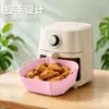 Bestseller transfronterizo, bandeja de silicona para hornear en freidora de aire, resistente a altas temperaturas, plegable, fácil de limpiar, tapete redondo de silicona para hornear