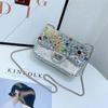 Bolsa Cobra Diamante Estilo Chanel Ombro Único Transversal Bolsa Gema de Cristal Bolsa Mãe Quente Bolsa Corrente Lantejoura Florida Bolsa Furada