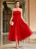 2026 Estilo Novo Europeu e Americano Transfronteiriço Vestido de Noite Vermelho Uma Alça Faixa Vestido para Brindar Alça Fina Renda Vestido Longo
