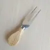 Faca de Queijo de Aço Inoxidável Espátula de Manteiga Raspador de Pizza Espalhador de Cream Cheese Faca e Garfo de Bolo Cabo de Madeira Talheres