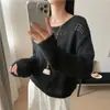 Suéter de Punto Hueco de Capas Perezosas con Mangas Largas para Mujer 2026 Otoño Nuevo Estilo Holgado Adelgazante Capa Interior Ropa Exterior Suéter Top
