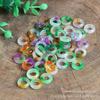 Cor esmeralda cor de primavera anel de jade verde flutuante pequeno Donut Donut 13mm bobina joias diy anel de corrida acessórios para brincos