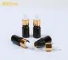 Botella rociadora de vidrio oscuro marrón con gotero de tubo recto botella para aceite esencial envasado secundario 30-5ml botella para aceite medicinal