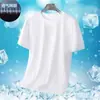 Supermercado Cross-Border Lightning Warehouse Verão Masculino Seda Gelada Malha Respirável Manga Curta Secagem Rápida Tamanho Grande Camiseta Casual