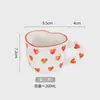 Taza de Café Estilo Pastoral Juego de Taza y Platillo para Café Taza con Mango de Corazón Creativo Taza de Agua con Forma de Corazón