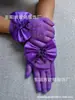 Guantes de malla con lazo para boda de princesa para niñas, elásticos, blancos, de producción propia