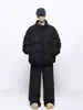 Roupas de Algodão com Veludo Transfronteiriças Masculinas de Inverno Retrô Americano Jaqueta Puffer Espessa com Gola Alta Marca Versátil Tendência Jaqueta de Algodão Roupa Exterior
