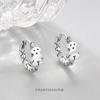 Clip para Oreja de Plata Esterlina S925 Aretes de Oso Retro Estilo Coreano Joyería Elegante Anillo de Hueso para la Oreja Moderno Accesorios de Moda Versátiles para Mujeres