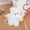 Colgante de Felpa de Dibujos Animados Lindo, Accesorio de Colgante para Bolso de Muñeca Conejo con Lazo de Encaje Estilo Lolita Femenino